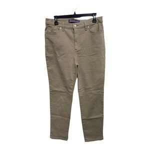 Gloria Vanderbilt Amanda Denim Jeans Women's 10 Average Tan Straight High Rise